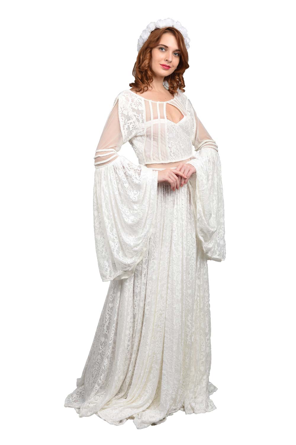 Amazon.com: White Dresses for Women Elegant Long Sleeve Off The Shoulder  Maxi Dress Chiffon V Neck Lantern Sleeve Flowy Dress : Clothing, Shoes &  Jewelry