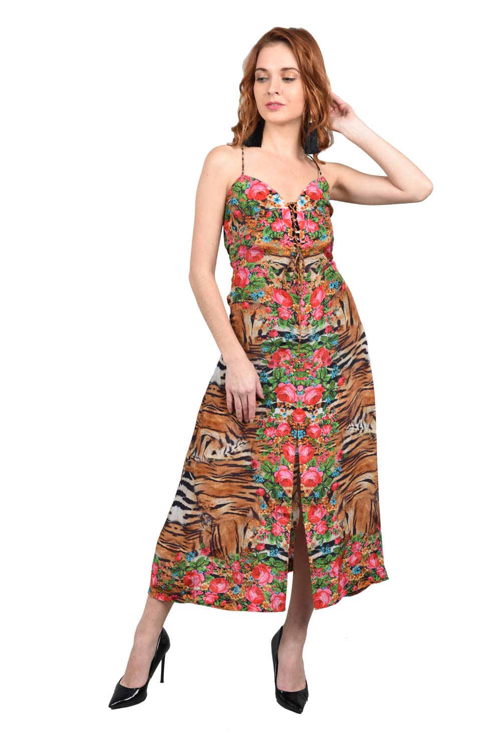 Floral Animal printed Midi Dress for Women