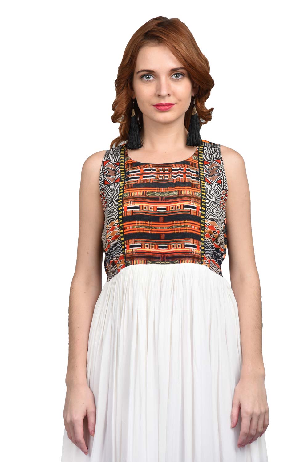Printed Top One Peace Dress with Inner Lining