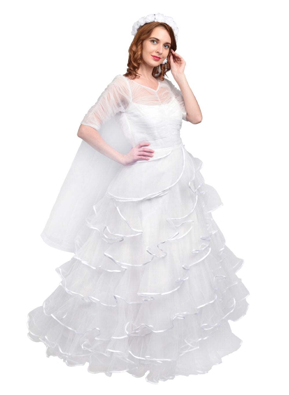 Baby Doll Tulle Frills multi layered Wedding Dress