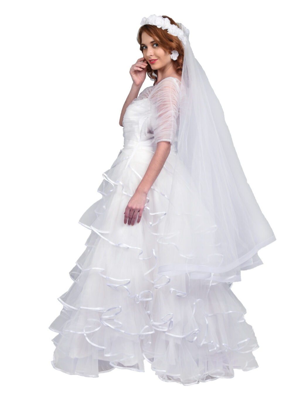 Baby Doll Tulle Frills multi layered Wedding Dress